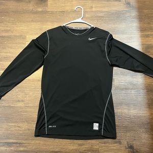 Black Nike Pro Combat Dri-Fit Long Sleeve Shirt